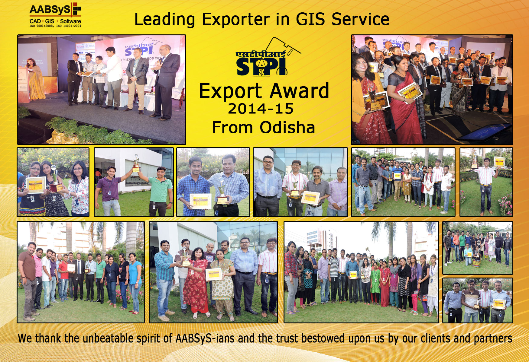 AABSyS Felicitated at the STPI Export Awards 2014-15